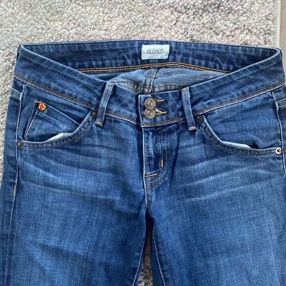 Hudson Jeans Women's Blue Baby Boot Straight Leg Denim Jeans Sz 26 - Picture 2 of 5
